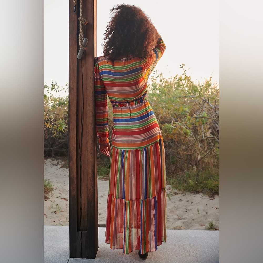 Anthropologie Farm Rio Luana Rainbow Maxi Dress - Picture 2 of 12